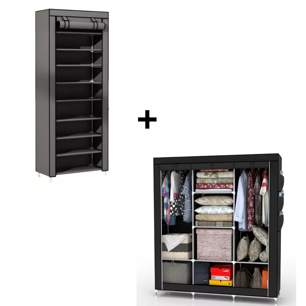 Zapatero De Tela Negroarmario 106 Negro