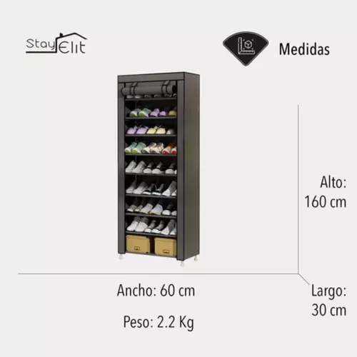 Zapatero De Tela Negroarmario 106 Negro